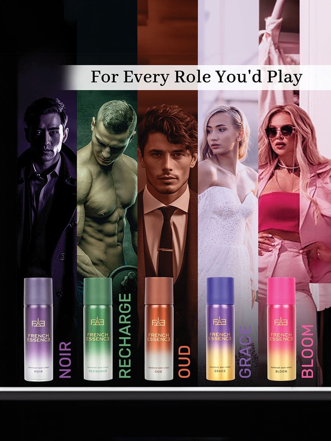 Set Of 5 MINI Deodorant Body Spray - 50ml Each