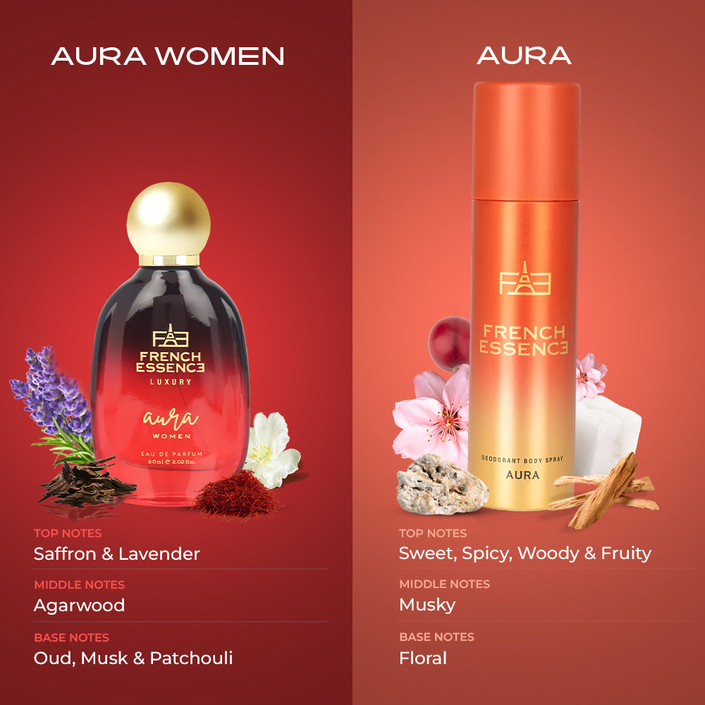 Aura Women Perfume (60ml) & Deodorant (150ml) Combo Pack