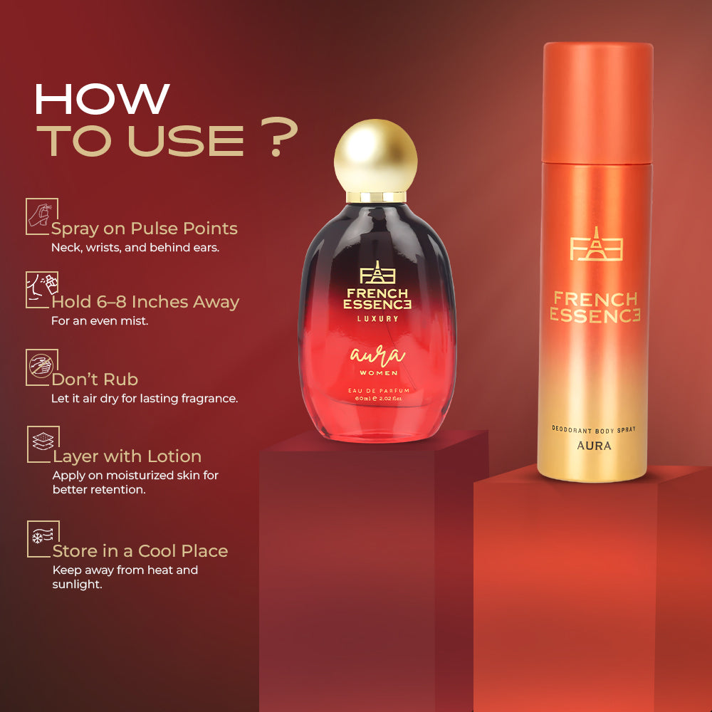 Aura Women Perfume (60ml) & Deodorant (150ml) Combo Pack