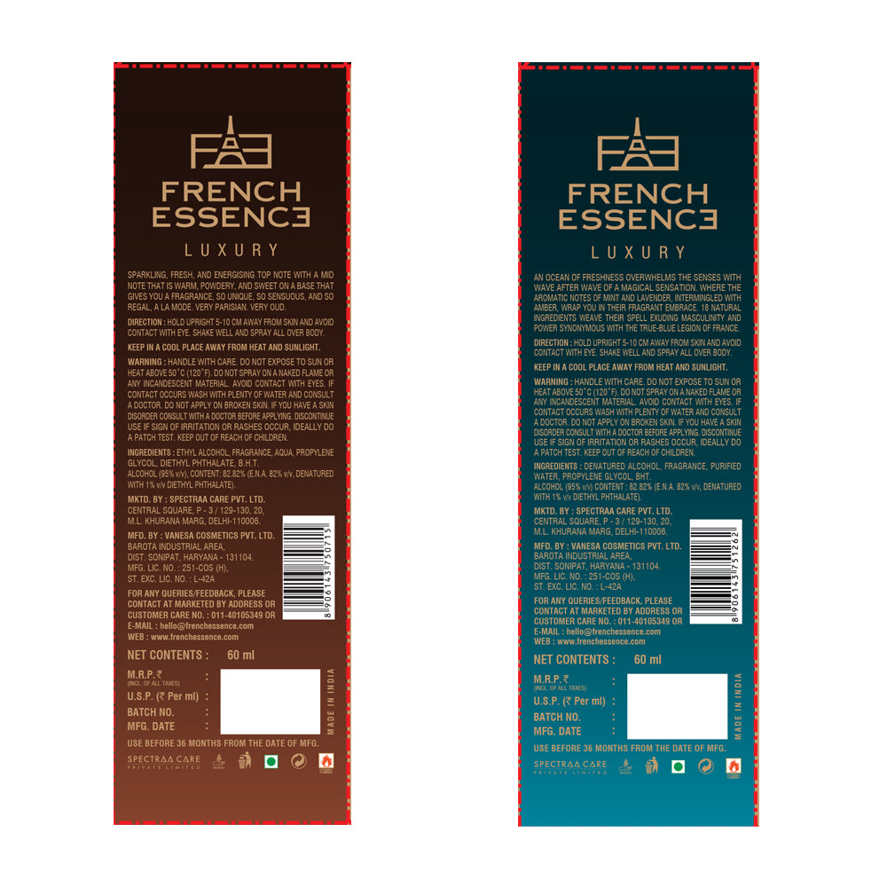 Oud + Bleu (60ml+30ml) Men Premium Perfume Combo (Pack of 2)