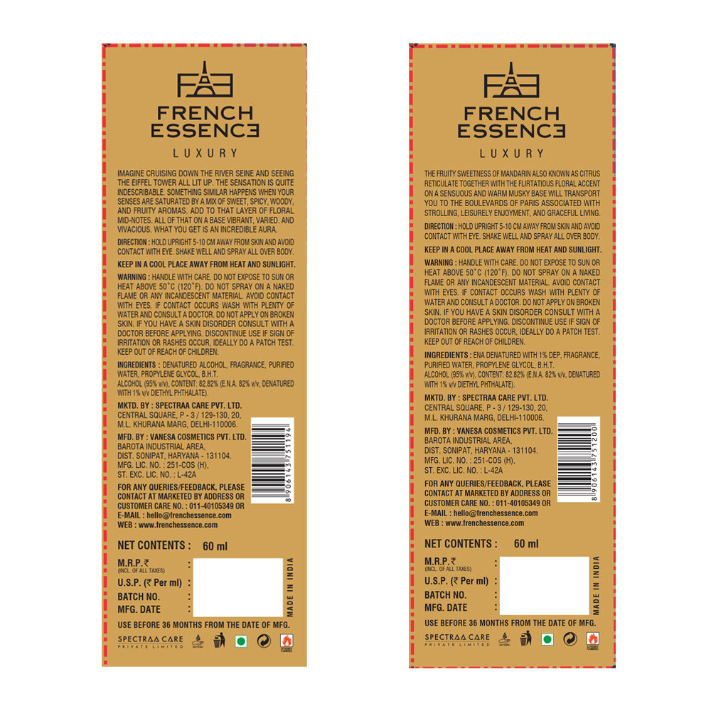 Women's Luxury Perfume Combo Pack 60ml+60ml (Pack of 2)