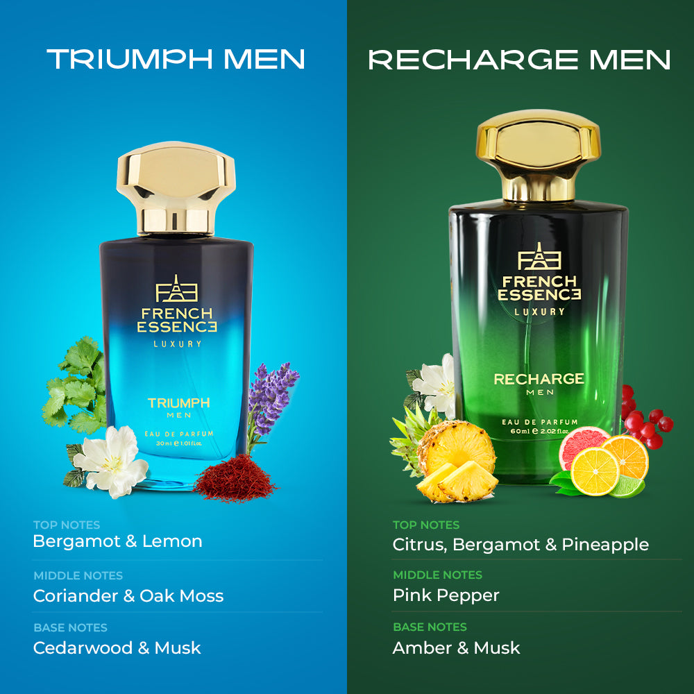 Triumph + Recharge (60ml+30ml) Luxury Perfume Combo (Pack of 2)