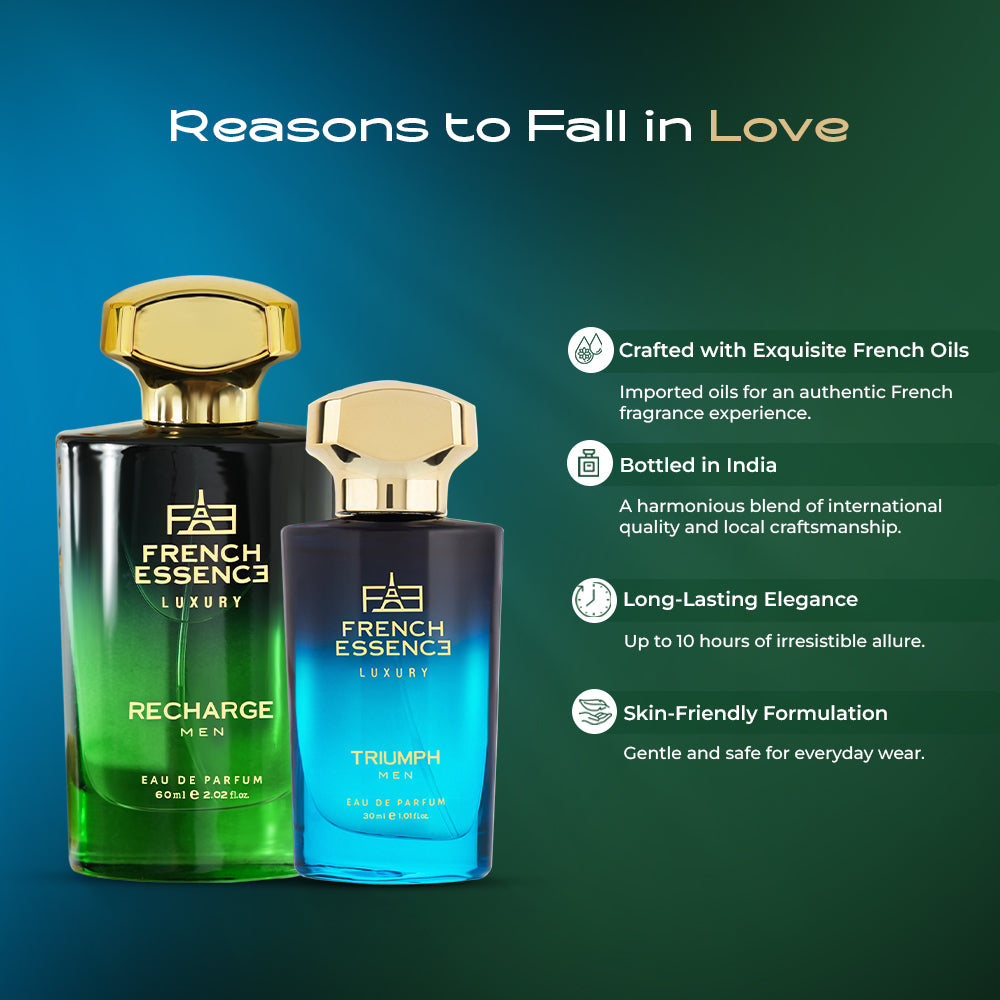 Triumph + Recharge (60ml+30ml) Luxury Perfume Combo (Pack of 2)