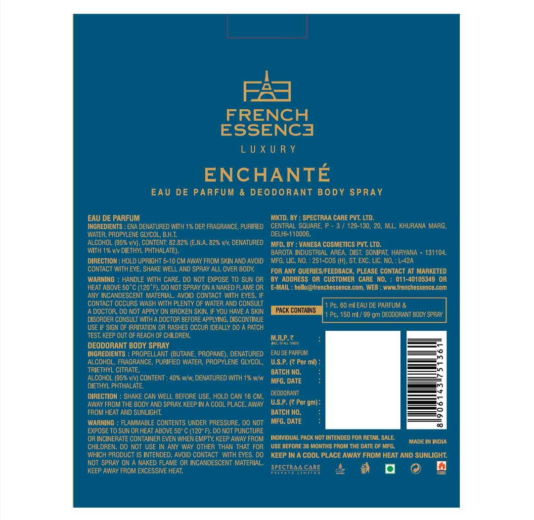Enchante Women Perfume (60ml) & Deodorant (150ml) Combo Pack