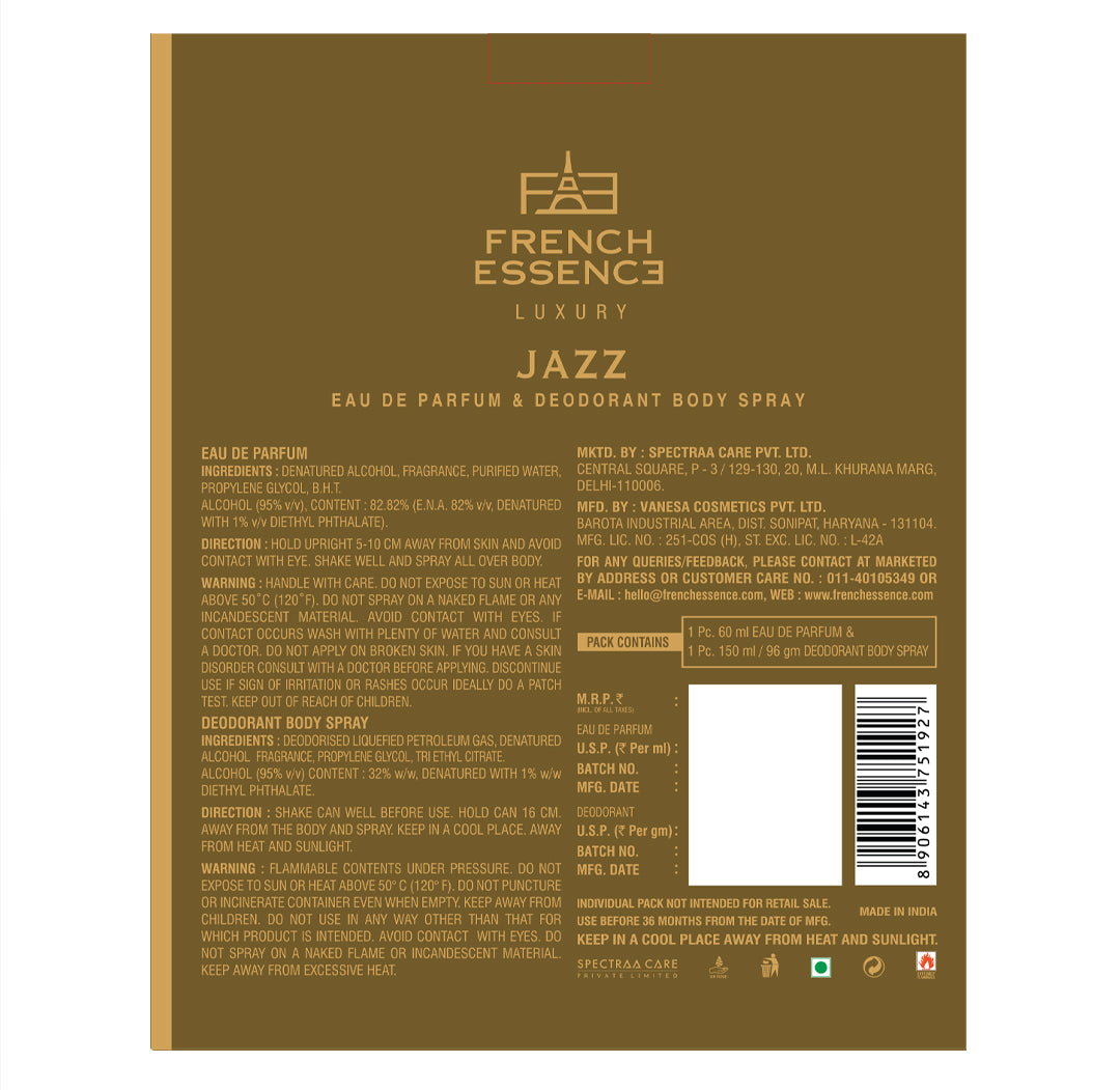 Jazz Men Perfume (60ml) & Deodorant (150ml) Combo Pack