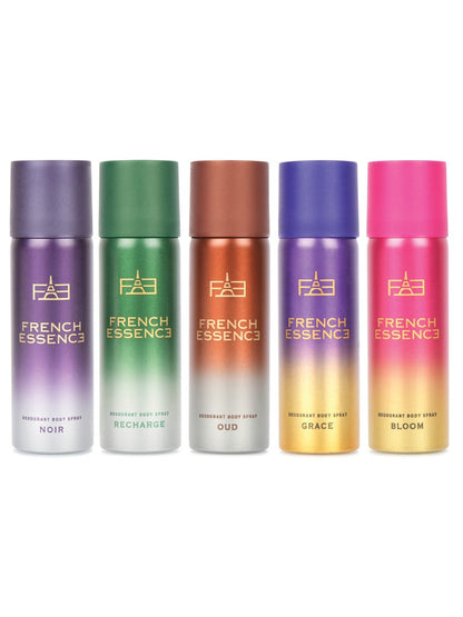 Set Of 5 MINI Deodorant Body Spray - 50ml Each