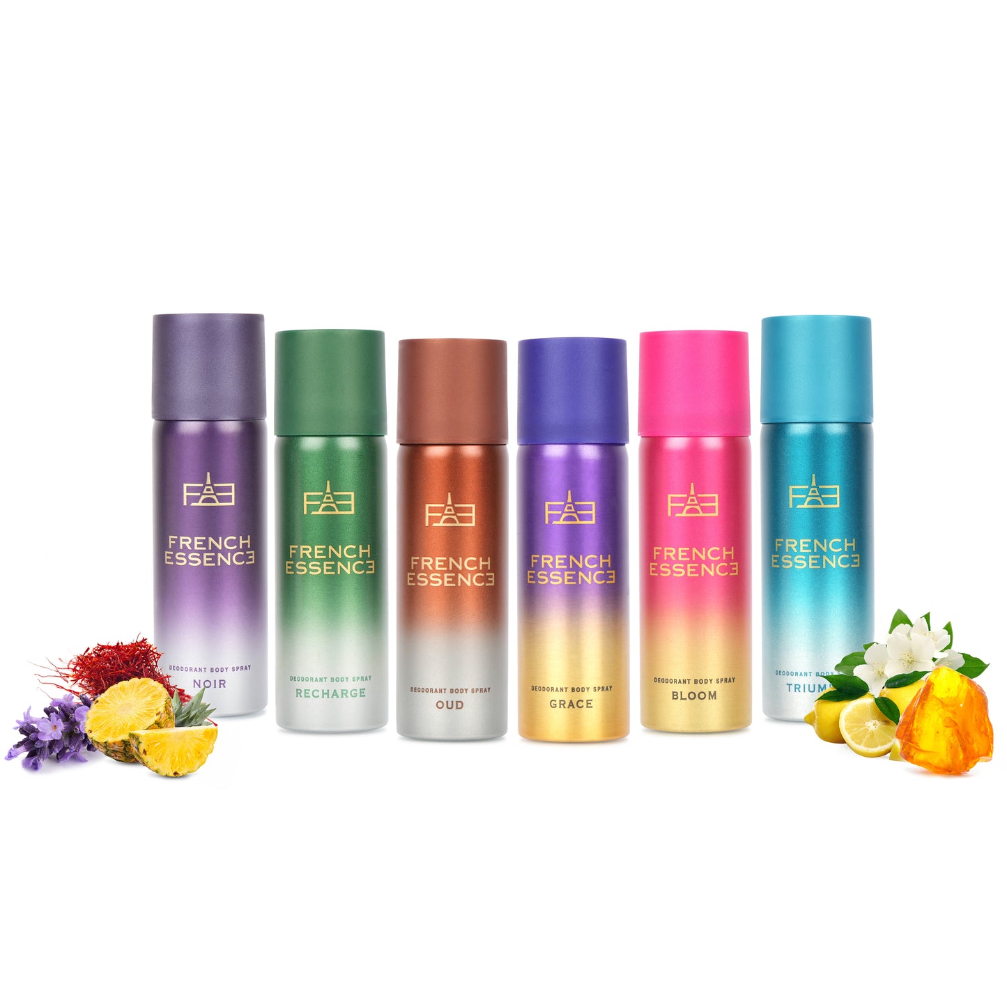 Unisex MINI Deodorant Body Spray Combo Pack 50ML Each (Pack of 6)