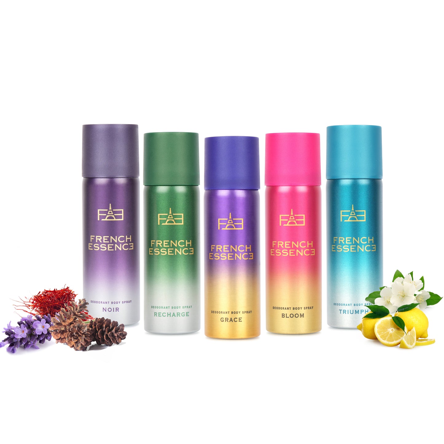 Unisex MINI Deodorant Body Spray Combo Pack 50ML Each (Pack of 5)