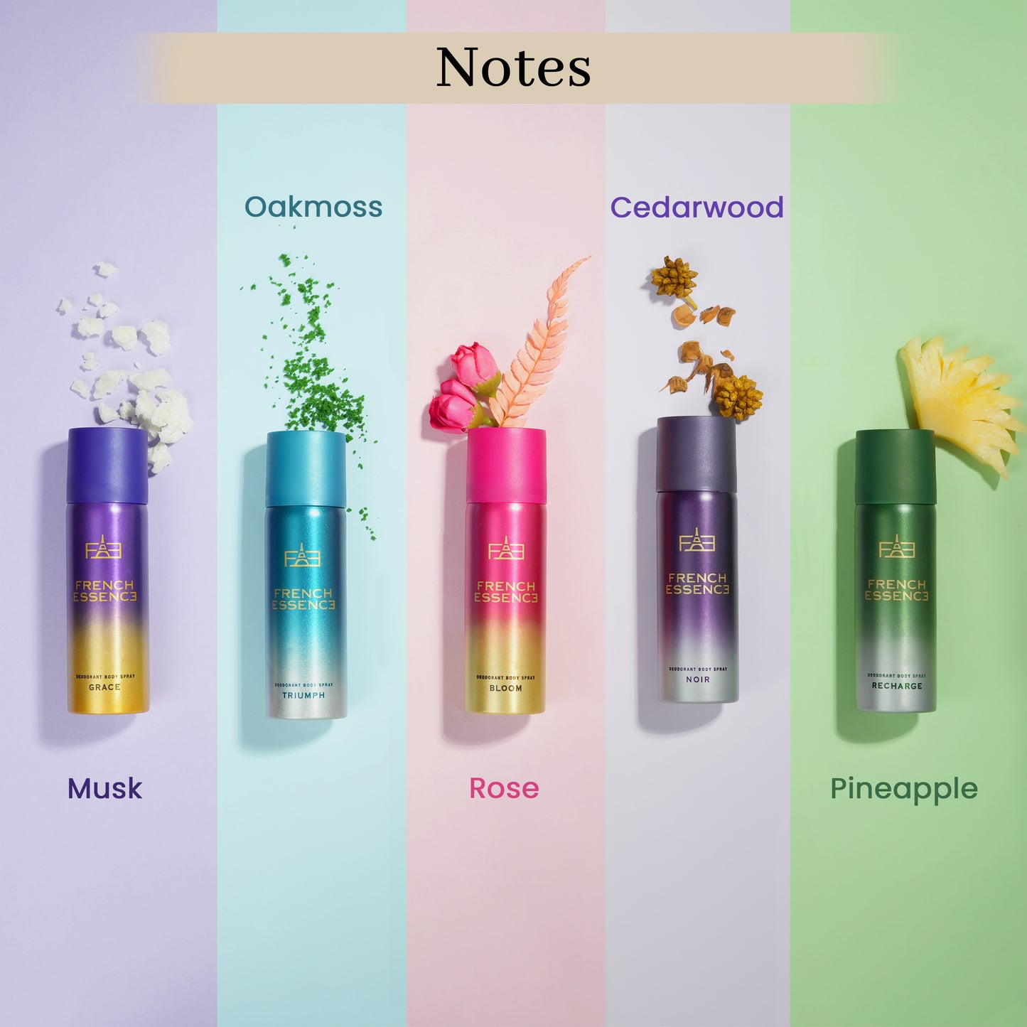 Unisex MINI Deodorant Body Spray Combo Pack 50ML Each (Pack of 5)