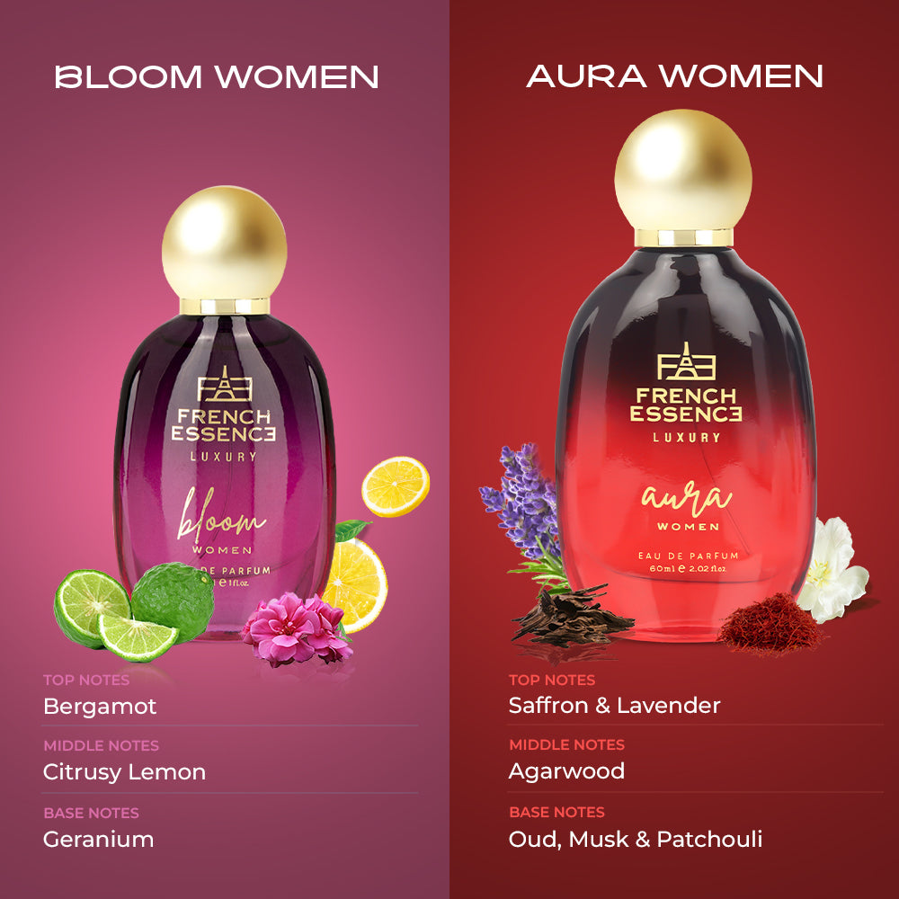 Buy Online French Essence Bloom (30ml) Aura (60ml) Perfume Set