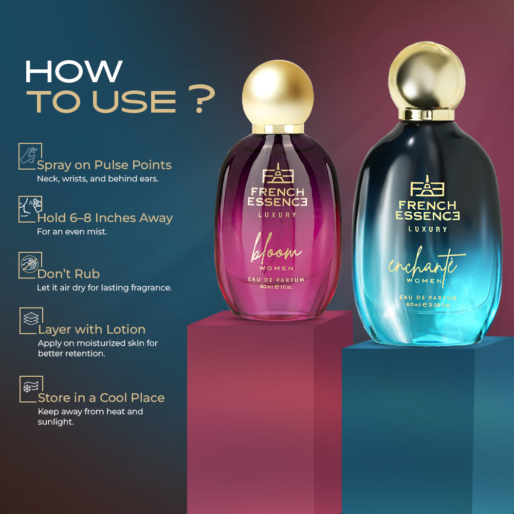 Bloom + Enchante (60ml+30ml) Women Luxury Perfume Combo (Pack of 2)