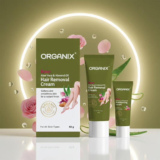 Organix Rose Hair Removal Cream 60g & Moisturizer Serum 15ml