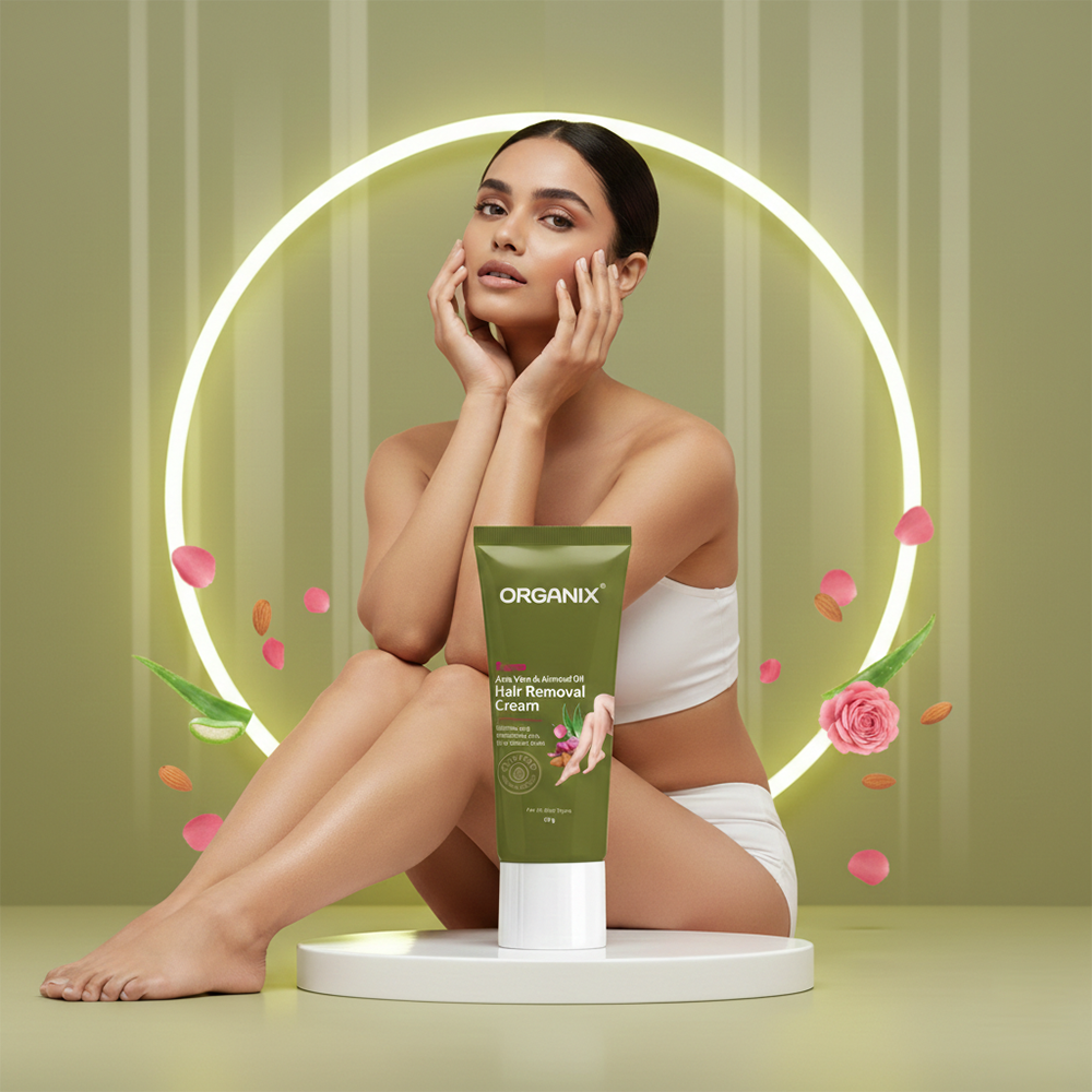 Organix Rose Hair Removal Cream 60g & Moisturizer Serum 15ml