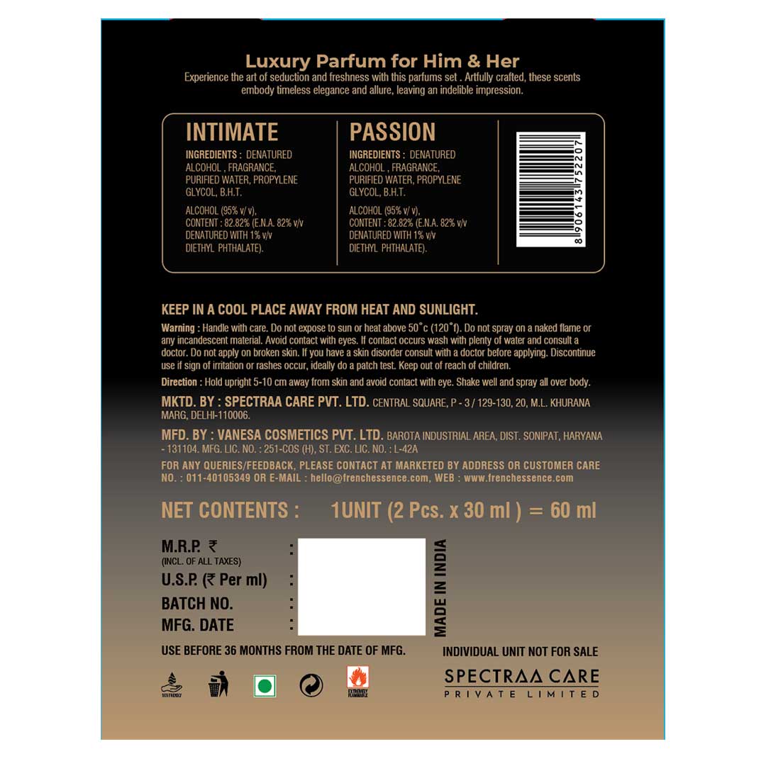 Passion & Intimate Perfume Combo EDP 30ML (Pack of 2)