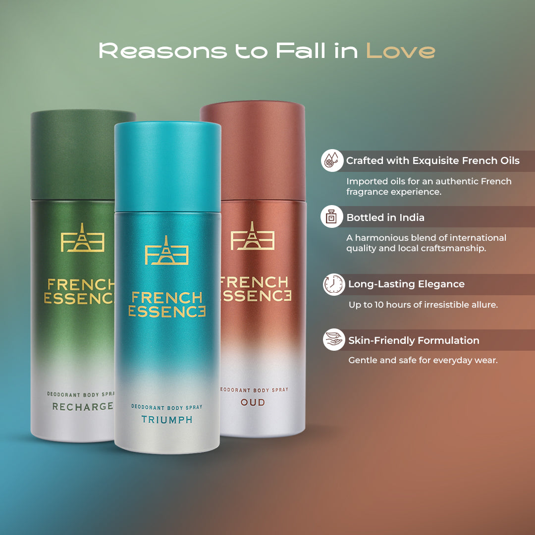 Unisex MINI Deodorant Body Spray Combo Pack 50ML Each (Pack of 3)