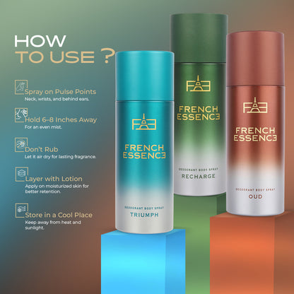 Unisex MINI Deodorant Body Spray Combo Pack 50ML Each (Pack of 3)