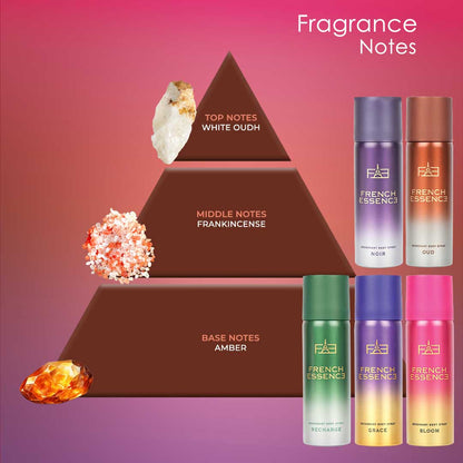 Set Of 5 MINI Deodorant Body Spray - 50ml Each