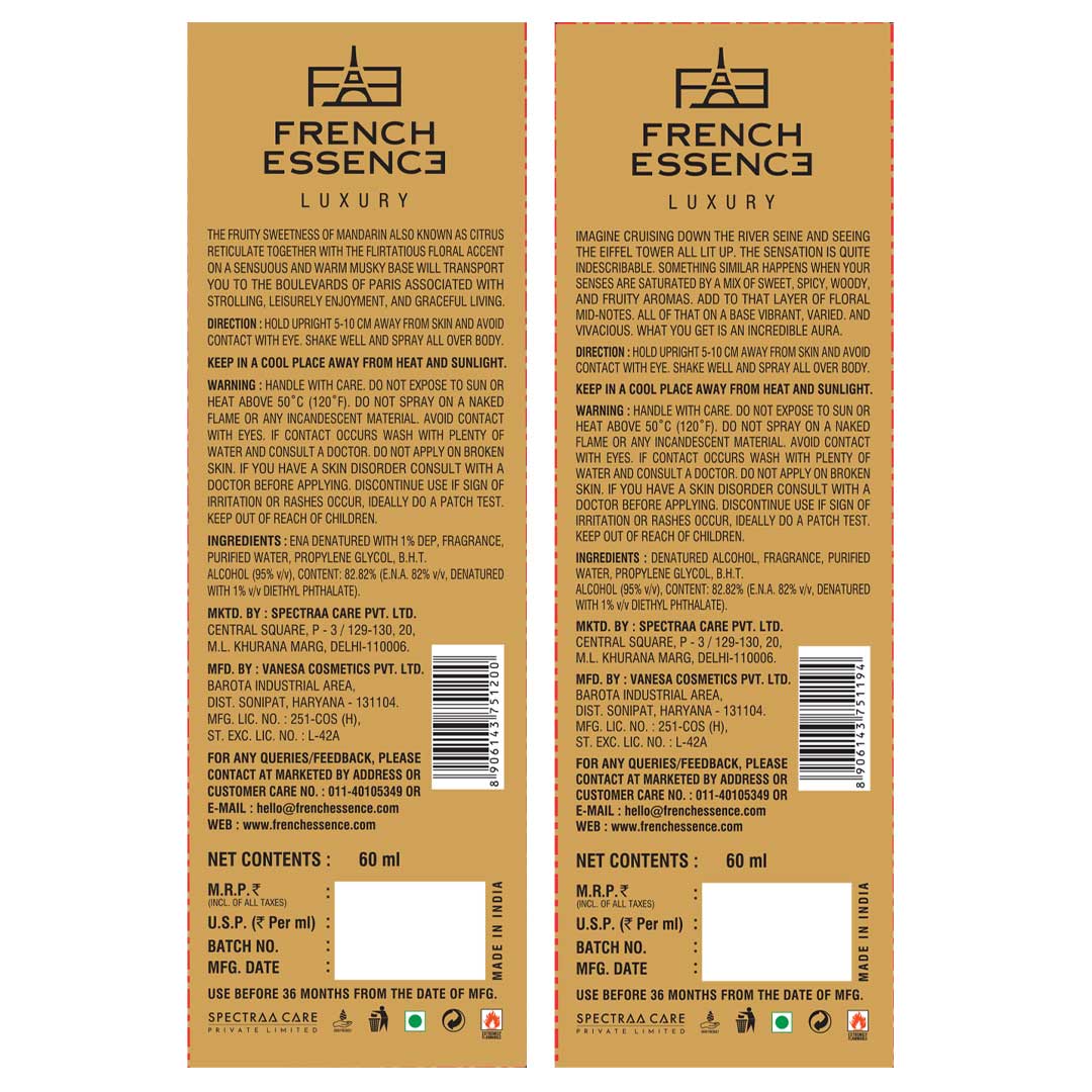 Women's Luxury Perfume Combo Pack 60ml+60ml (Pack of 2)