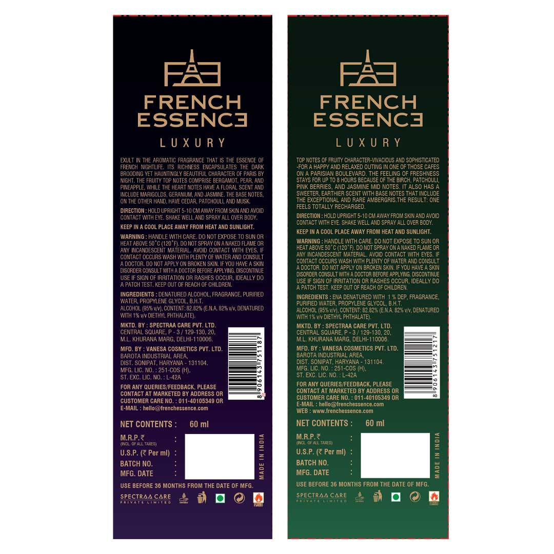 Men's Luxury Perfume Combo Pack 60ml+60ml (Pack of 2)