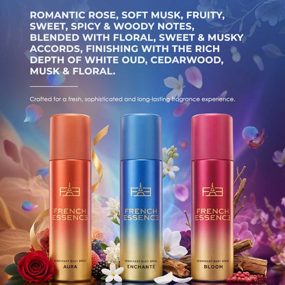 Luxury Women's Deodorant Body Spray Combo Pack 150ML Each (Pack of 3)