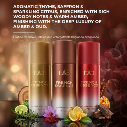 Luxury Unisex Deodorant Body Spray Combo Pack 150ML Each (Pack of 3)