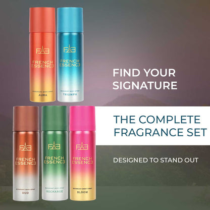 MINI Luxury Deo Combo Pack - Recharge, Oud, Aura, Bloom & Triumph | 50ml x 5