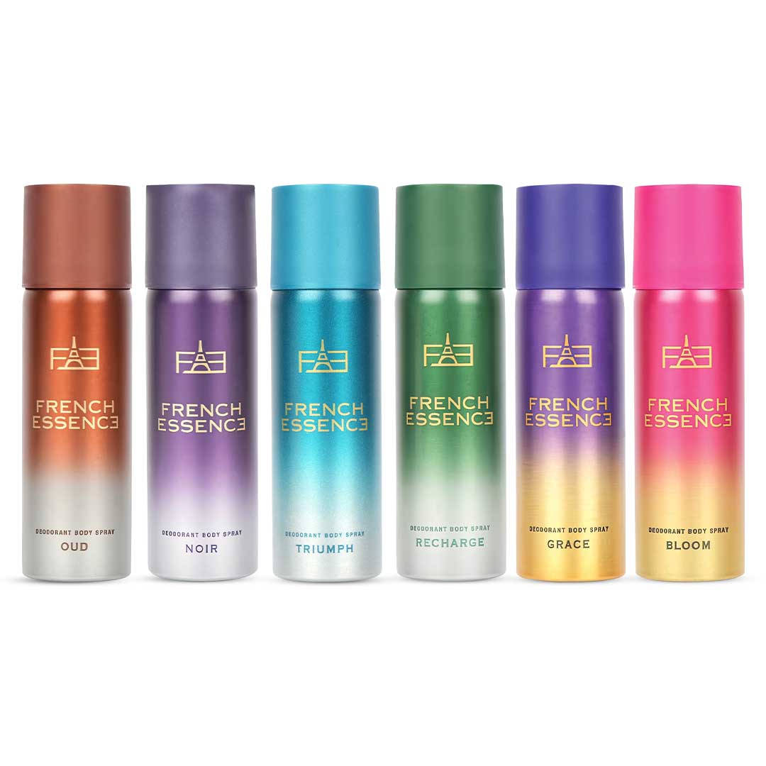Unisex MINI Deodorant Body Spray Combo Pack 50ML Each (Pack of 6)