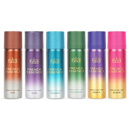Unisex MINI Deodorant Body Spray Combo Pack 50ML Each (Pack of 6)