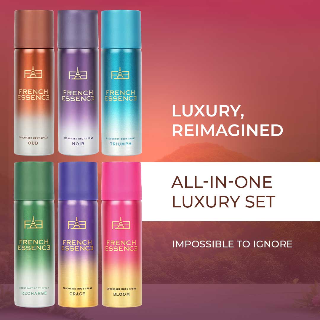Unisex MINI Deodorant Body Spray Combo Pack 50ML Each (Pack of 6)