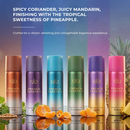Unisex MINI Deodorant Body Spray Combo Pack 50ML Each (Pack of 6)