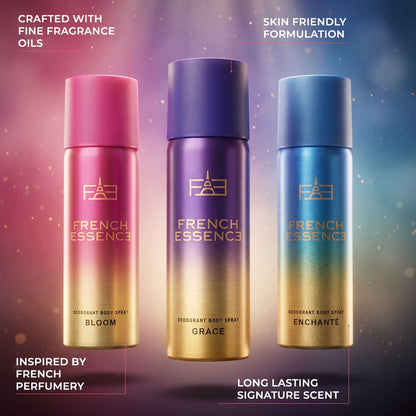 Women MINI Deodorant Body Spray Combo Pack 50ML Each (Pack of 3)