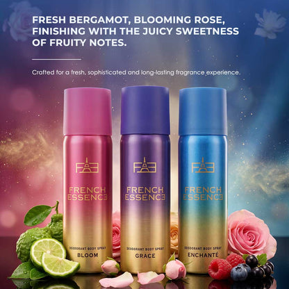 Women MINI Deodorant Body Spray Combo Pack 50ML Each (Pack of 3)