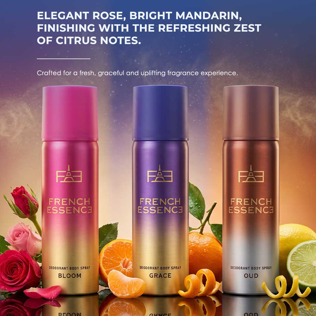 Set of 3 MINI Deodorant Body Spray 50ml Each - Bloom + Oud + Grace