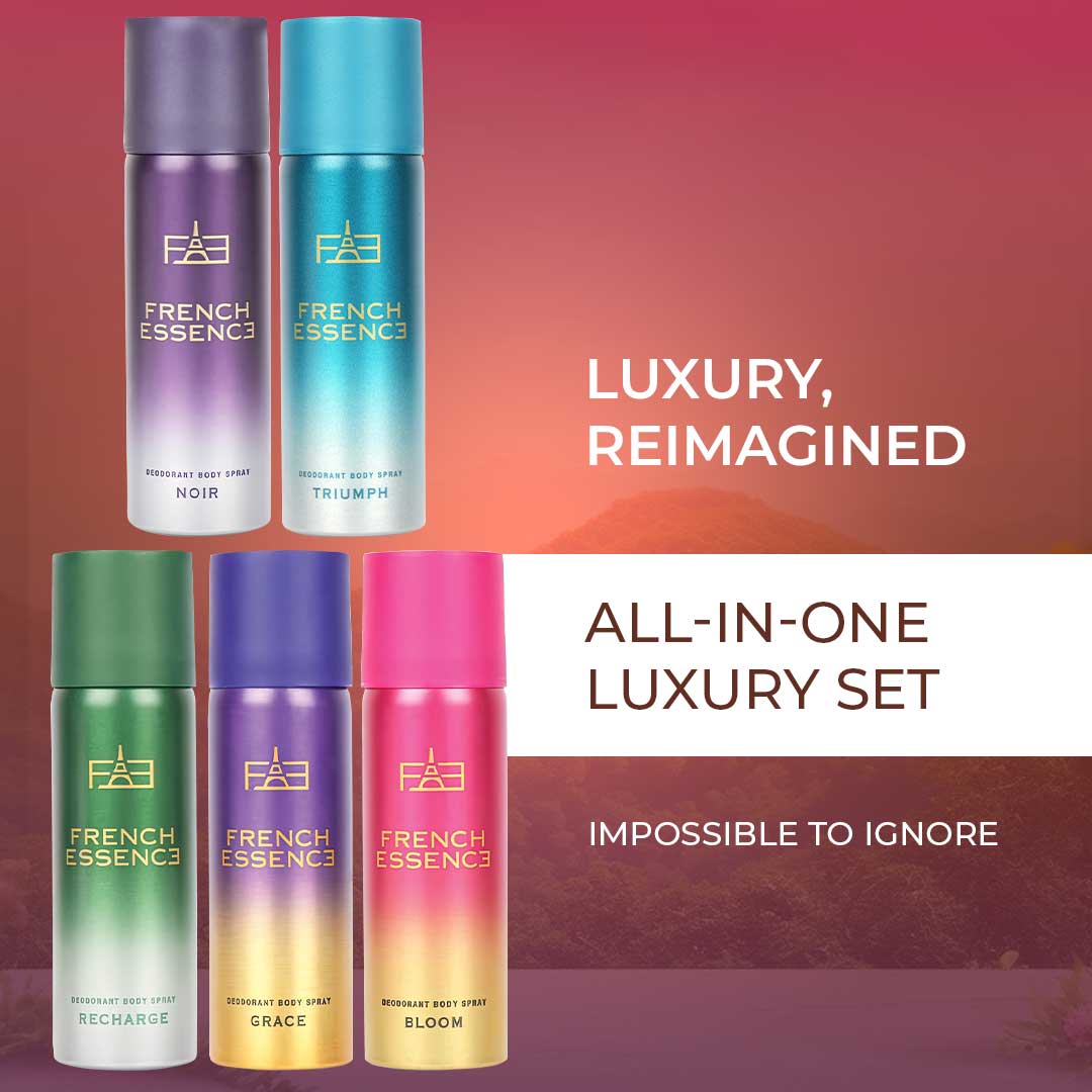 Unisex MINI Deodorant Body Spray Combo Pack 50ML Each (Pack of 5)