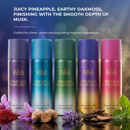Unisex MINI Deodorant Body Spray Combo Pack 50ML Each (Pack of 5)