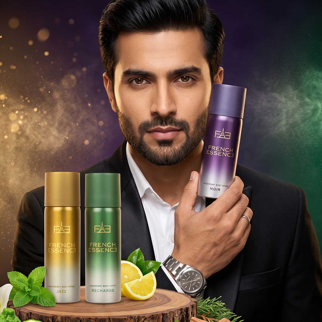 Combo Pack of Jazz, Noir & Recharge Deodorant Spray for Men (50ml Each, Pack of 3)