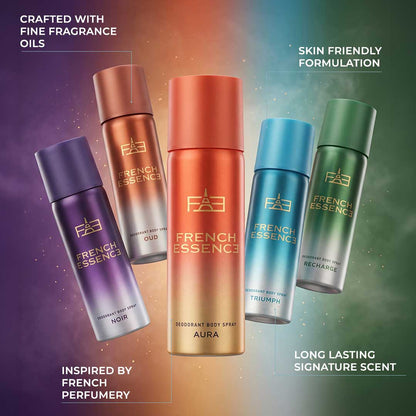 MINI Luxury Deodorant Combo Pack | Recharge, Oud, Aura, Noir & Triumph 50ml x 5