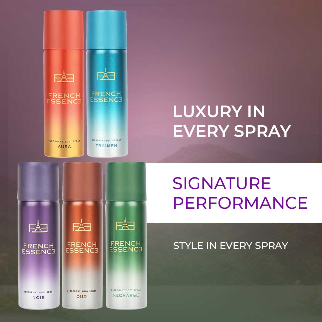 MINI Luxury Deodorant Combo Pack | Recharge, Oud, Aura, Noir & Triumph 50ml x 5