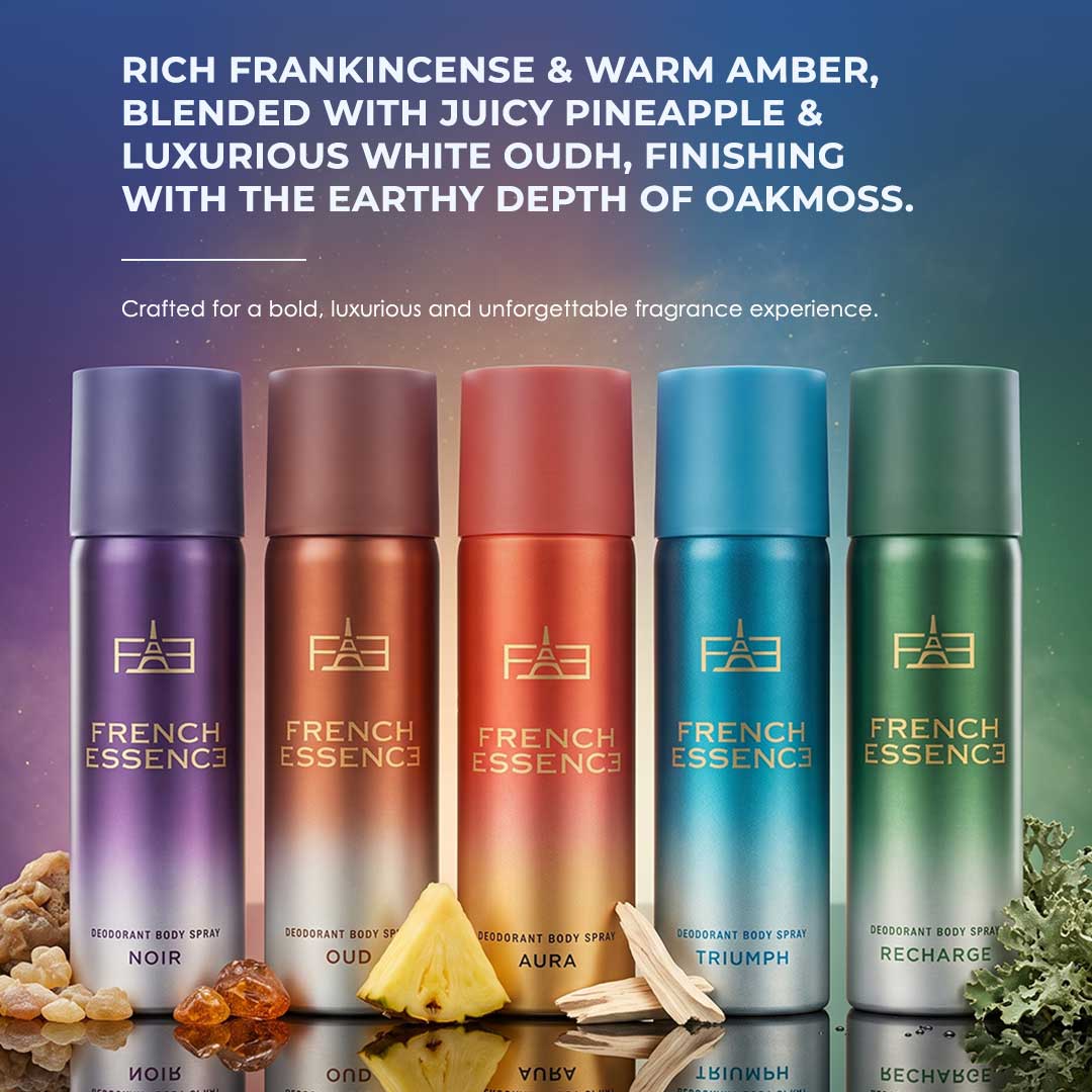 MINI Luxury Deodorant Combo Pack | Recharge, Oud, Aura, Noir & Triumph 50ml x 5