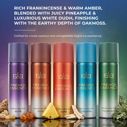 MINI Luxury Deodorant Combo Pack | Recharge, Oud, Aura, Noir & Triumph 50ml x 5