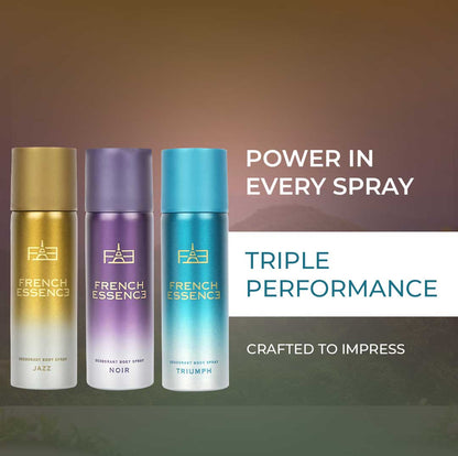 MINI Combo Pack of Jazz, Noir & Triumph Deodorant Spray for Men - 50ml Each (Pack of 3)