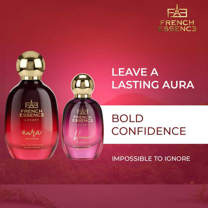 Bloom + Aura (30ml+60ml) Premium Perfume Set for Women (Pack of 2)
