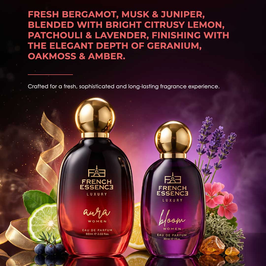 Bloom + Aura (30ml+60ml) Premium Perfume Set for Women (Pack of 2)