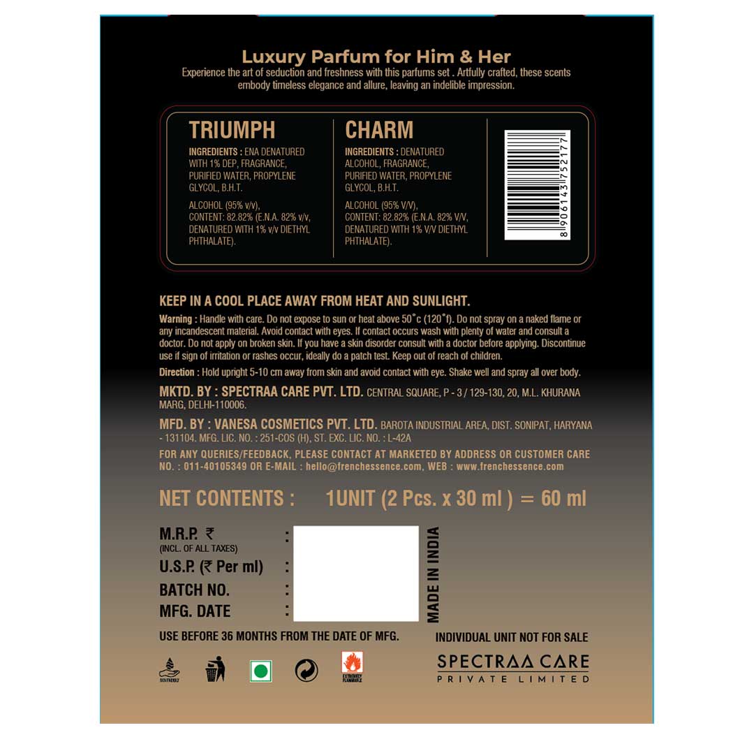 Charm & Triumph Perfume Combo EDP 30ML (Pack of 2)