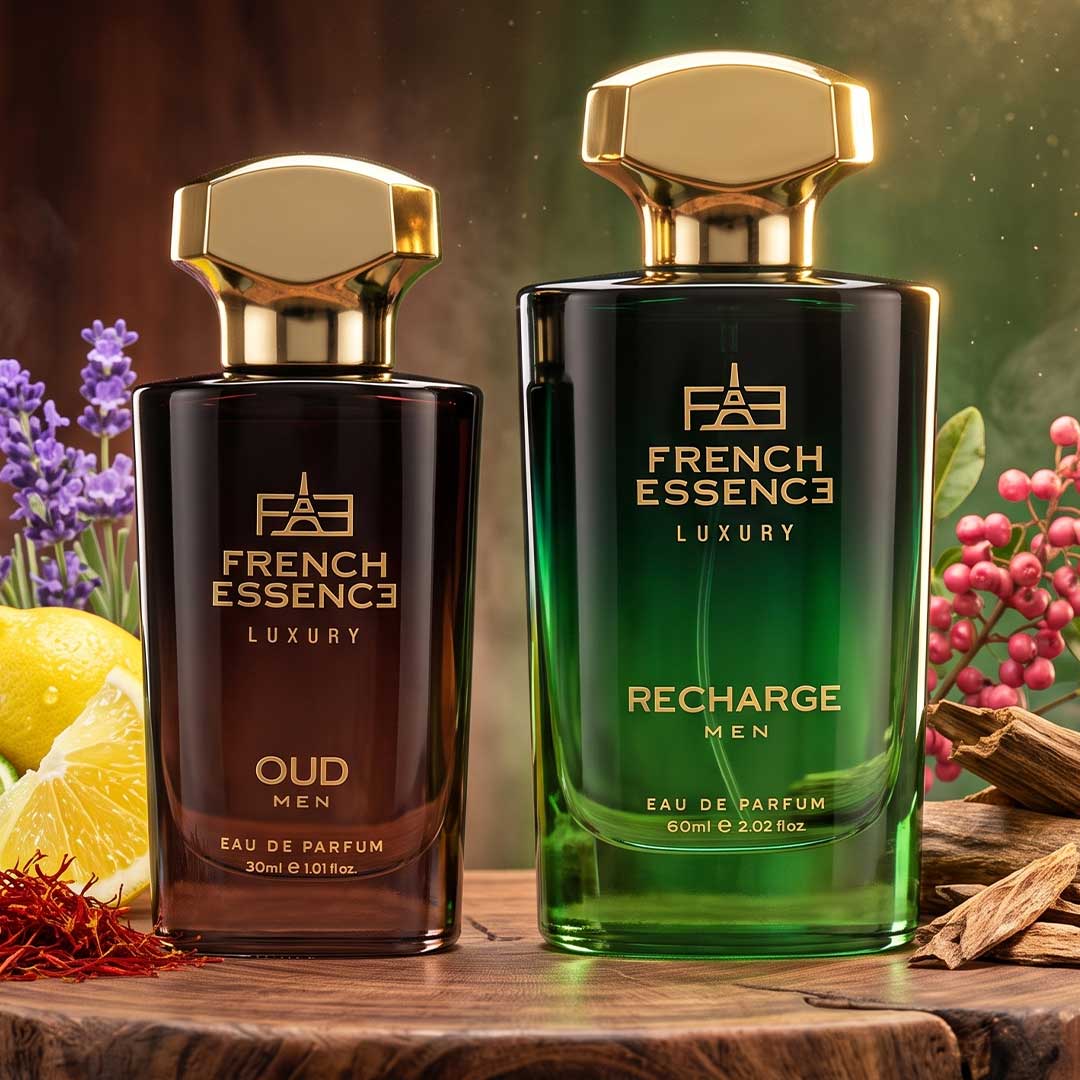 Oud + Recharge Premium Perfume Set for Men 60ml+30ml (Pack of 2)