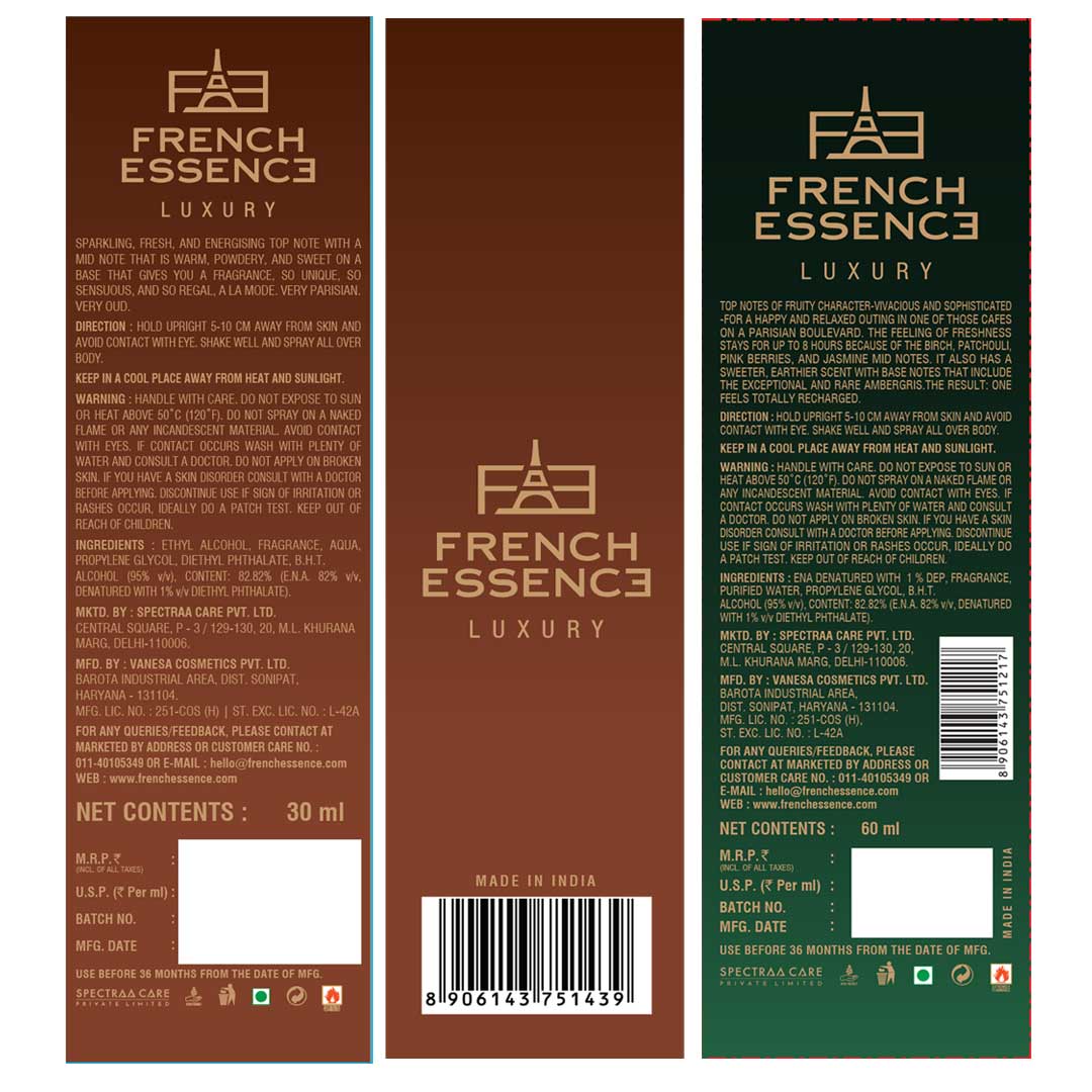 Oud + Recharge Premium Perfume Set for Men 60ml+30ml (Pack of 2)