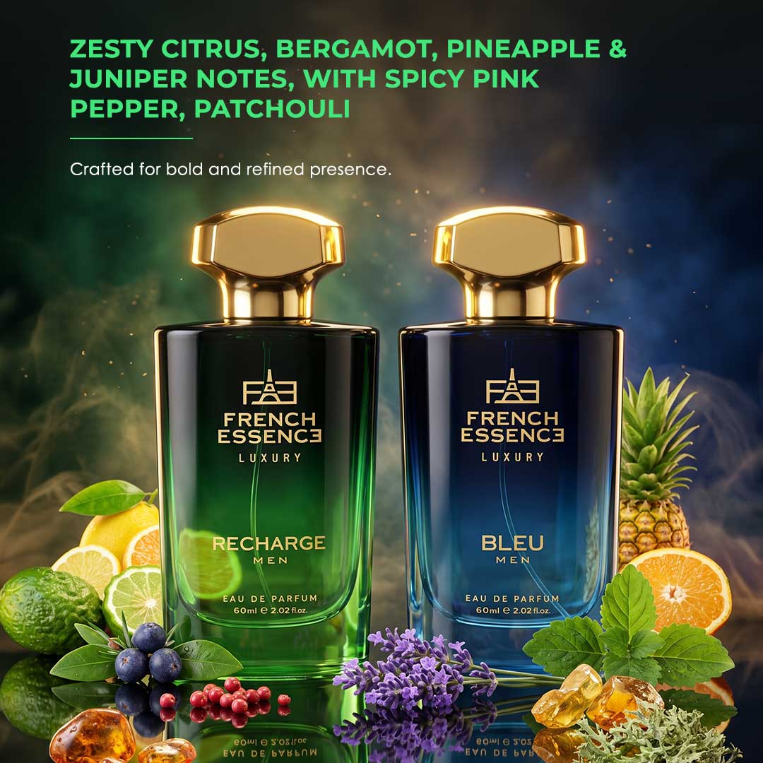 Recharge & Bleu Men's Perfume Combo Pack 60ml+60ml (Pack of 2)
