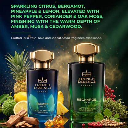 Triumph + Recharge (60ml+30ml) Luxury Perfume Combo (Pack of 2)