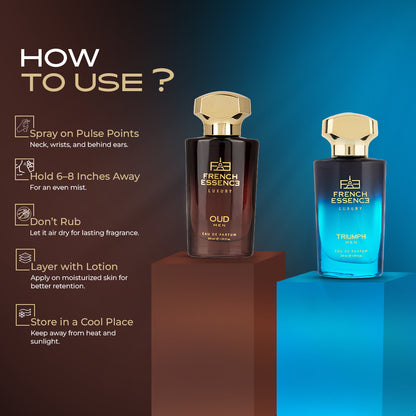 Oud & Triumph Men's Perfume Combo Pack 30ml+30ml (Pack of 2)