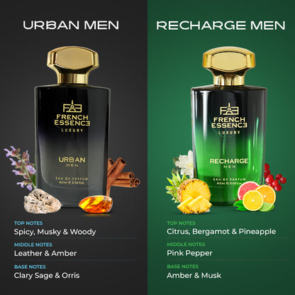 Recharge & Urban Perfume Combo Pack 60ml+60ml (Pack of 2)